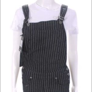 LIQUOR  N POKER Sz M Pinstripe Denim Jeans Overalls